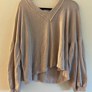 XL Pink Sweater with Bell Sleeves from Altar'd State